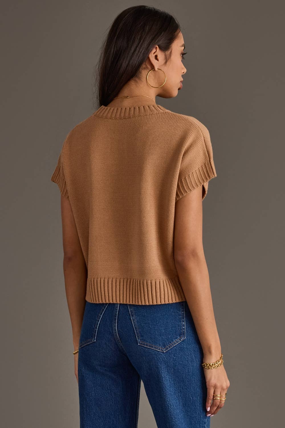 Latte Short Sleeve Sweater