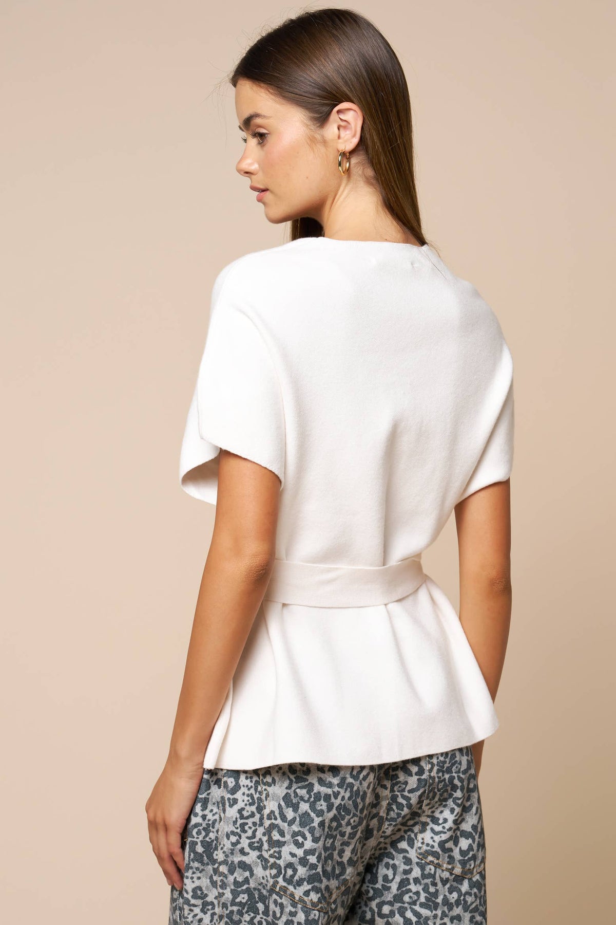 Tie Waist V Neck Top