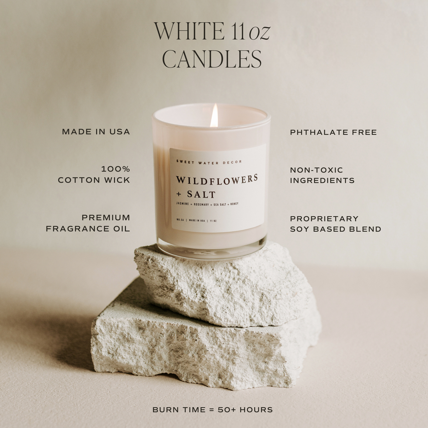 COASTAL LEMON Non Toxic Premium Soy Candle