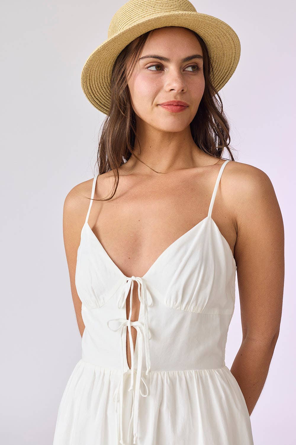 Red Tie Front Midi Cami Dress - Jade Creek Boutique