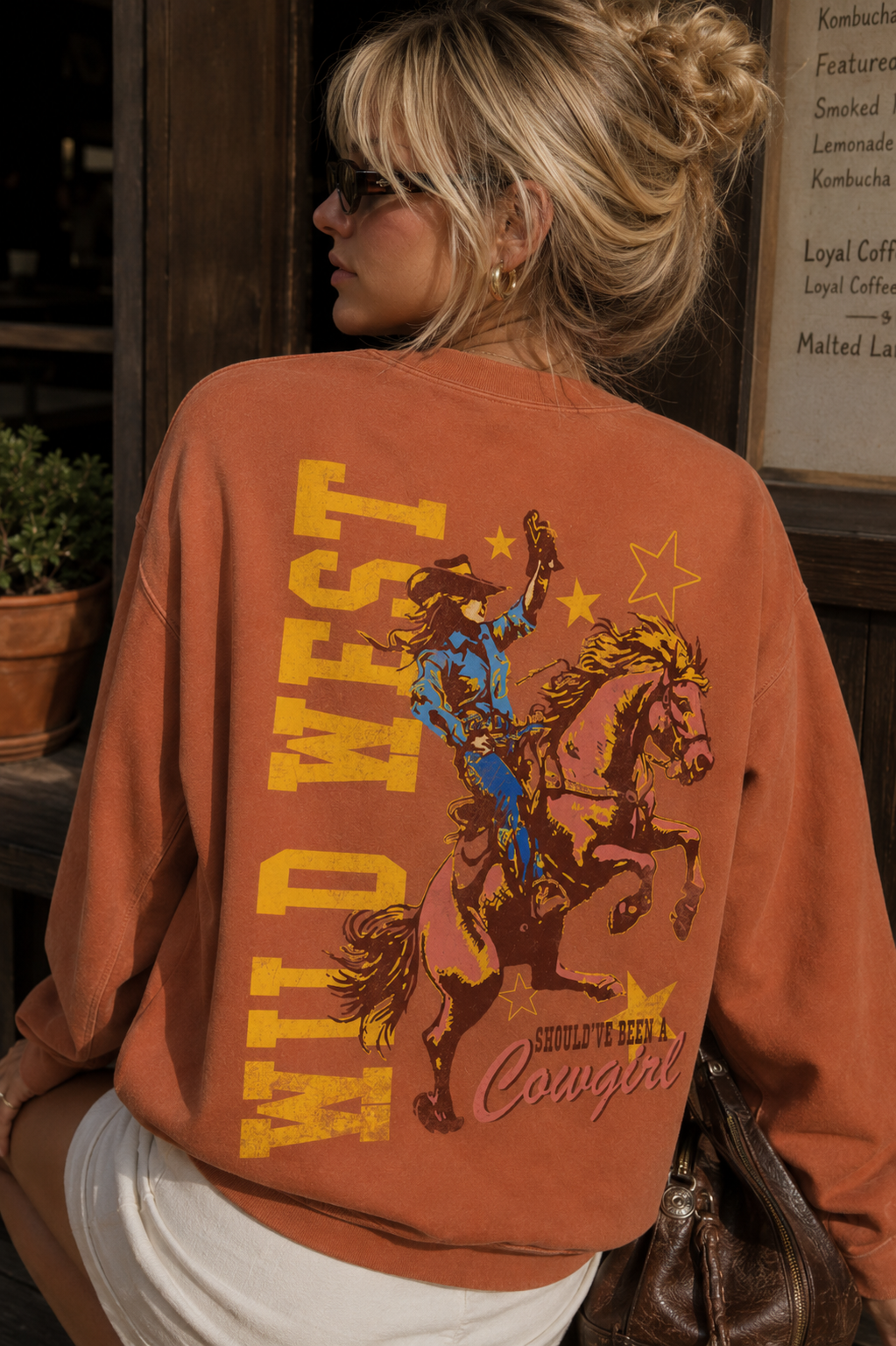 Wild West Rustic Orange Sweatshirt