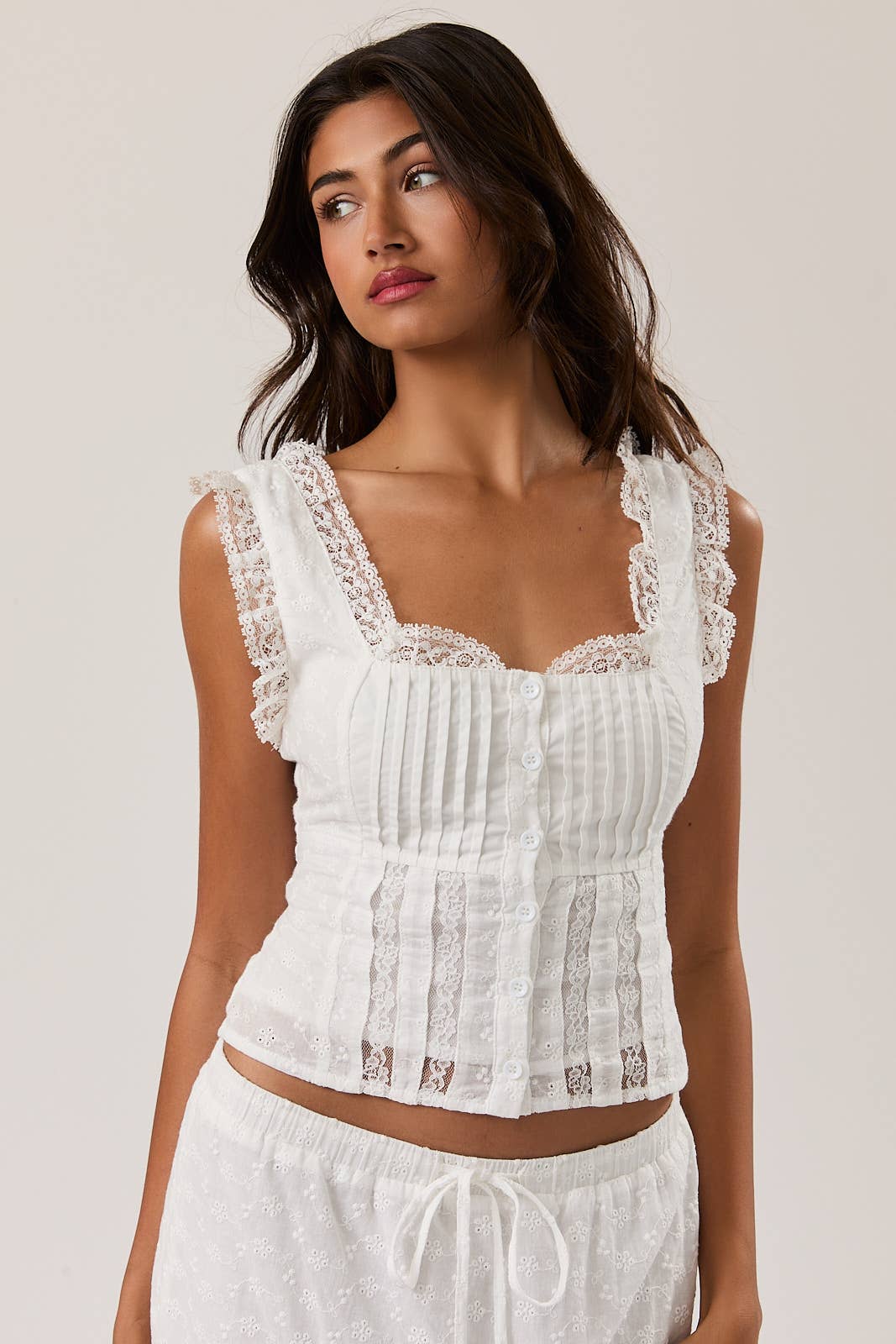 SLEEVELESS SQUARE NECK RUFFLE TOP - Jade Creek Boutique