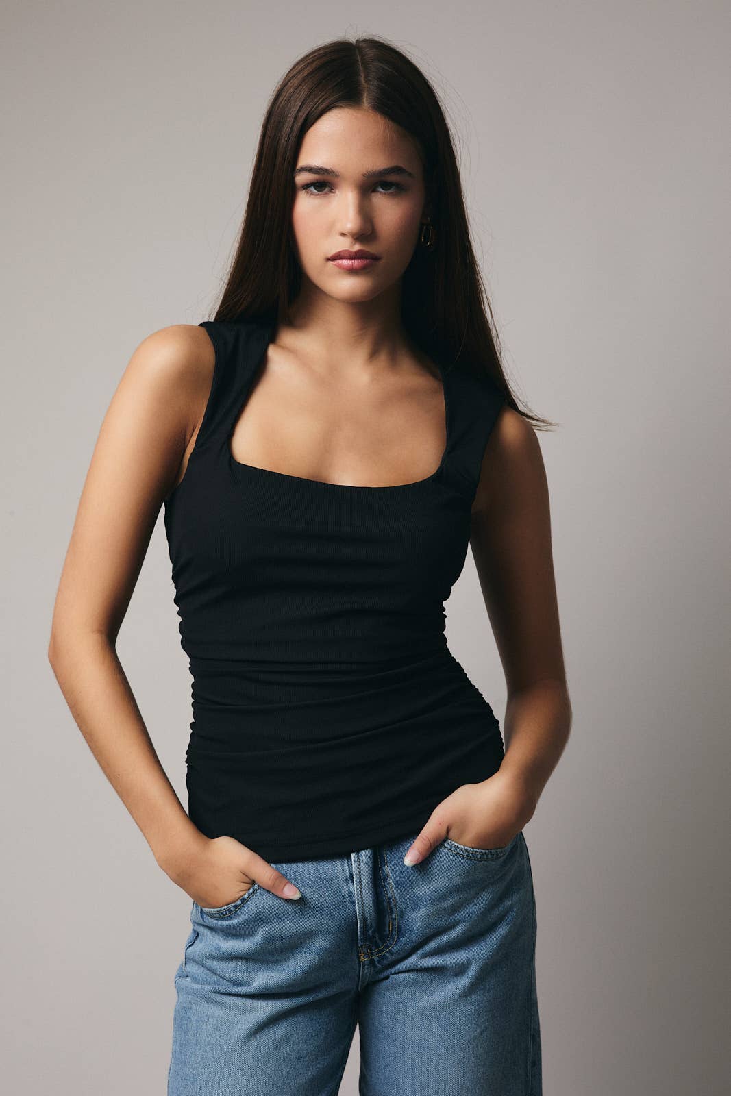 Merlot Ribbed Sleeveless Top