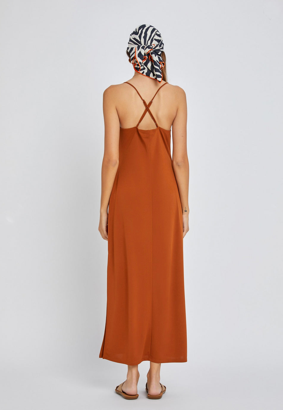 Caramel Cowl Neck Dress - Jade Creek Boutique
