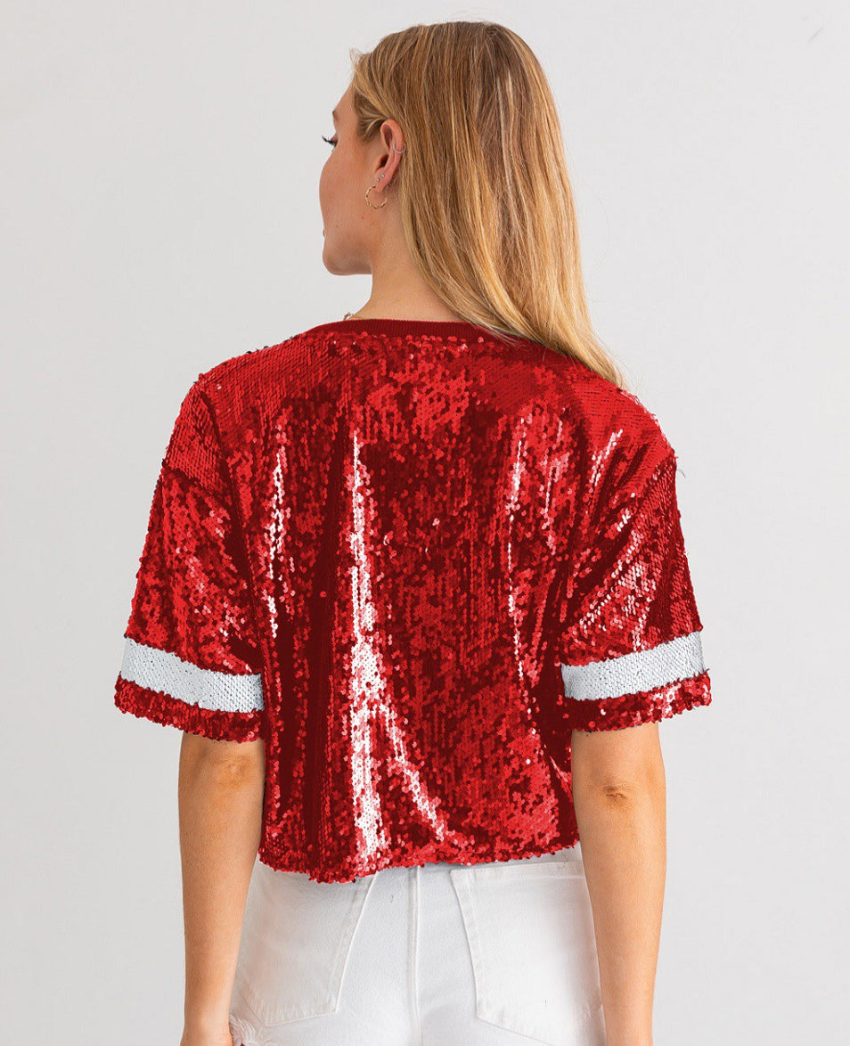 RESTOCKING! Sequin GAME DAY Top
