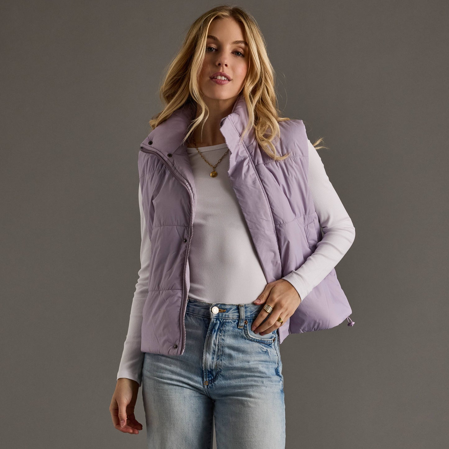 Lightweight Lavender Puffer Vest