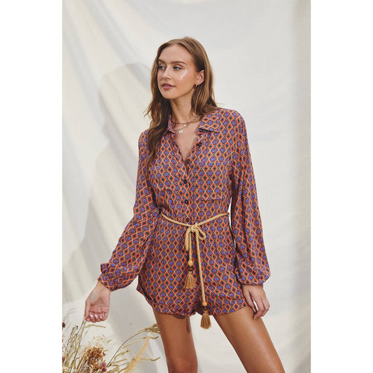 Boho Daze Collared Romper