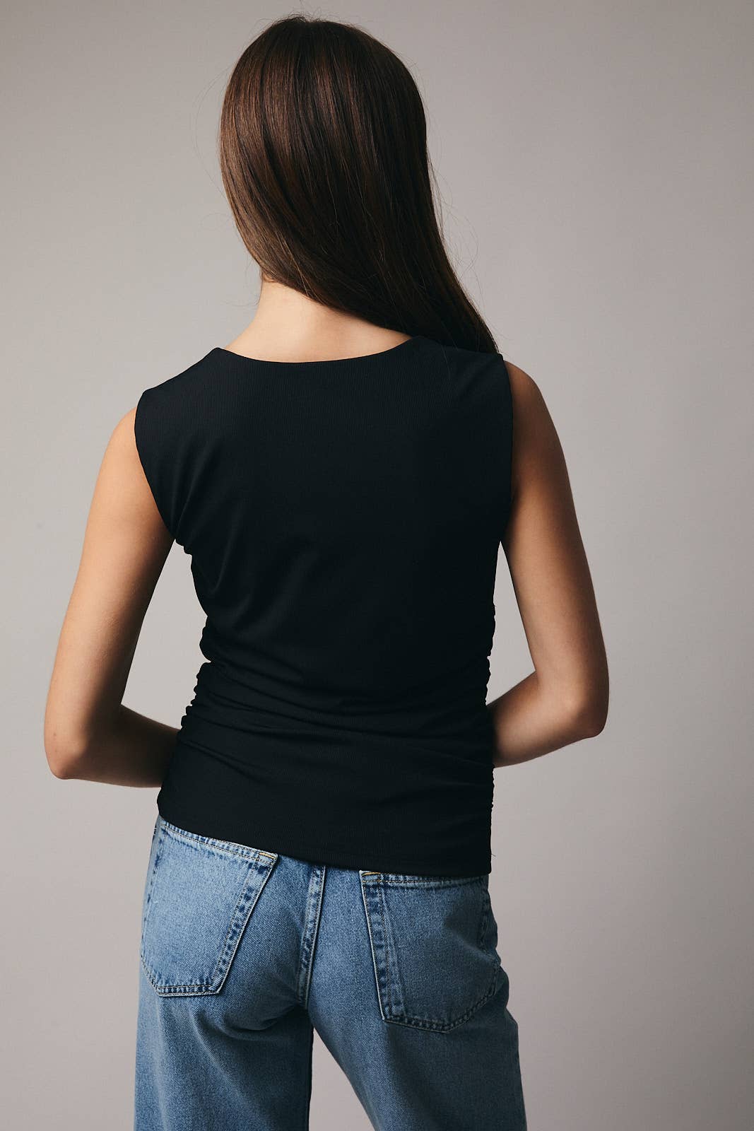 Merlot Ribbed Sleeveless Top