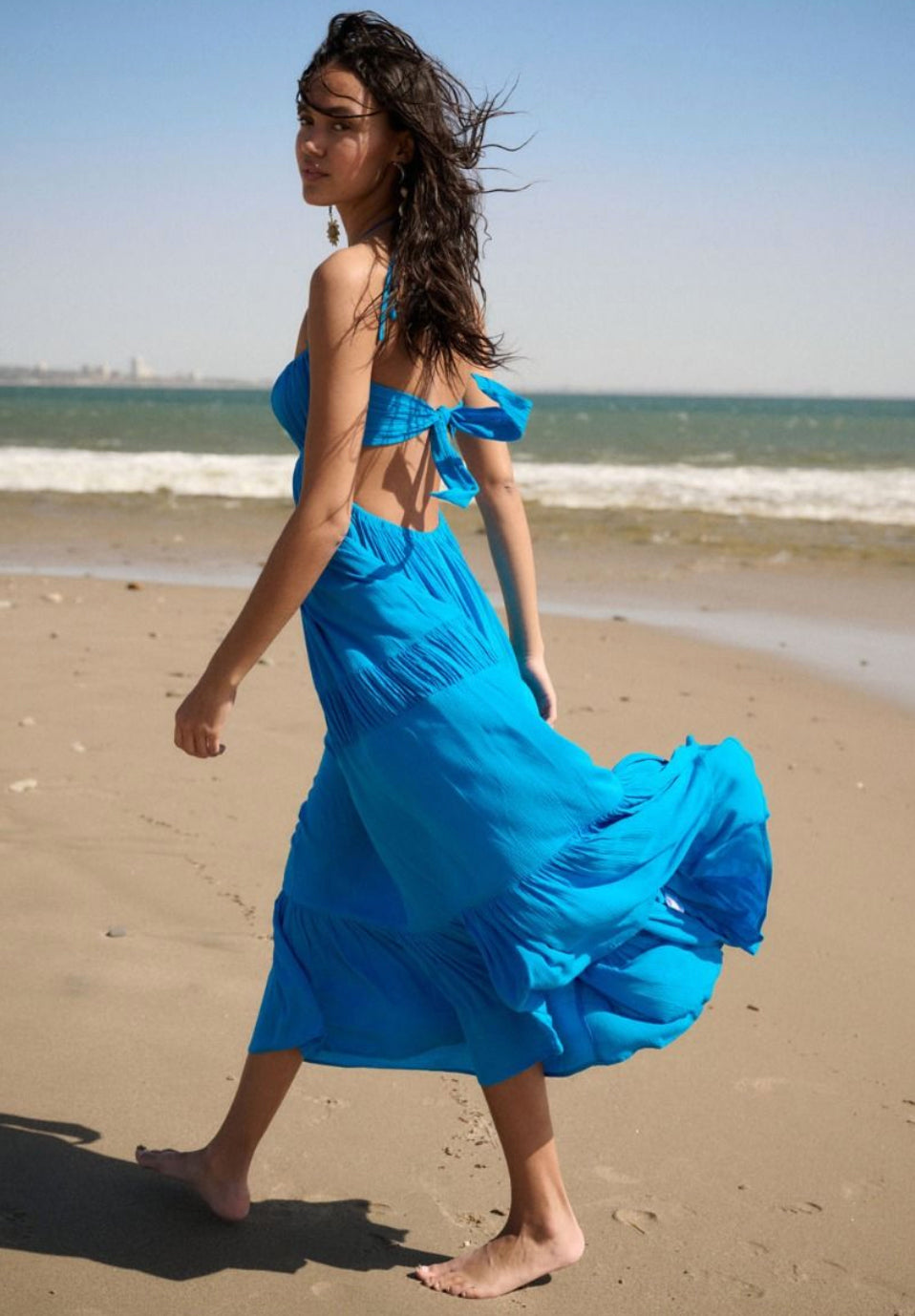 Electric Blue Tie Back Maxi Electric Blue Tie Back Maxi