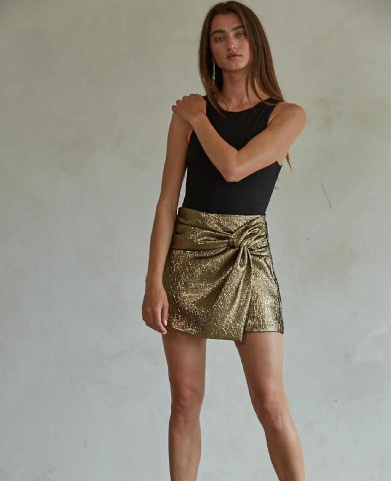 Touch of Shimmer Wrap Front Skort