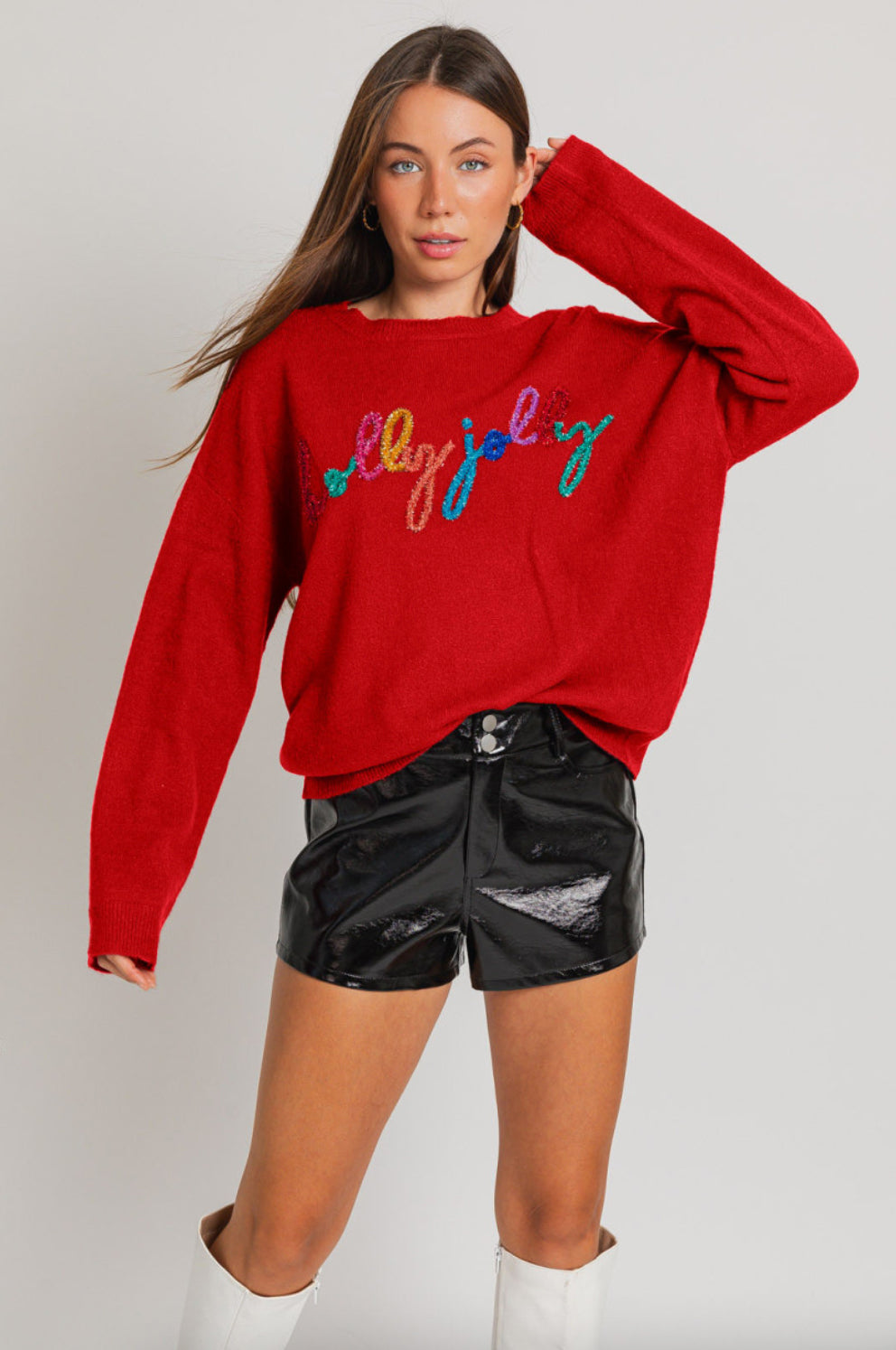 Red HOLLY JOLLY Sweater