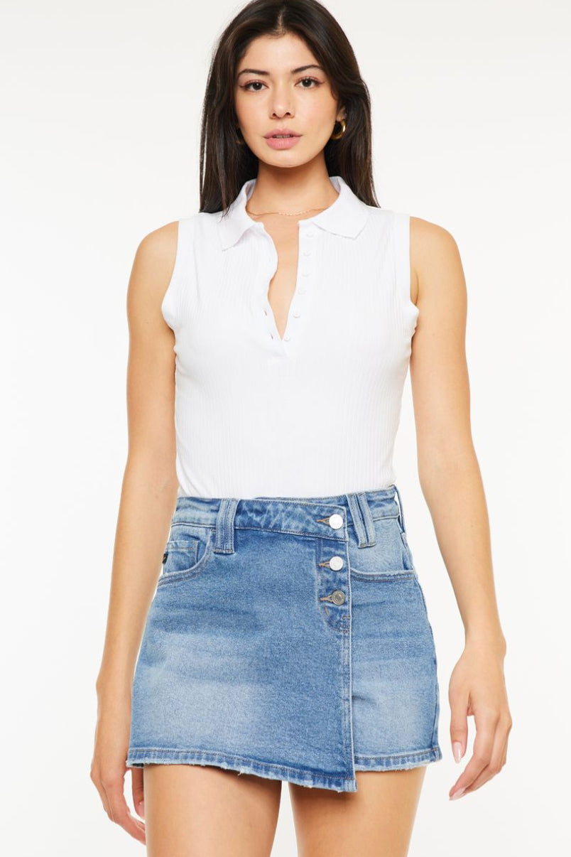 Light Wash Denim Skort