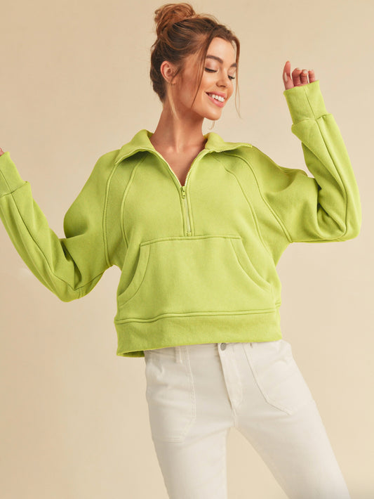 Lime Half Zip Pullover