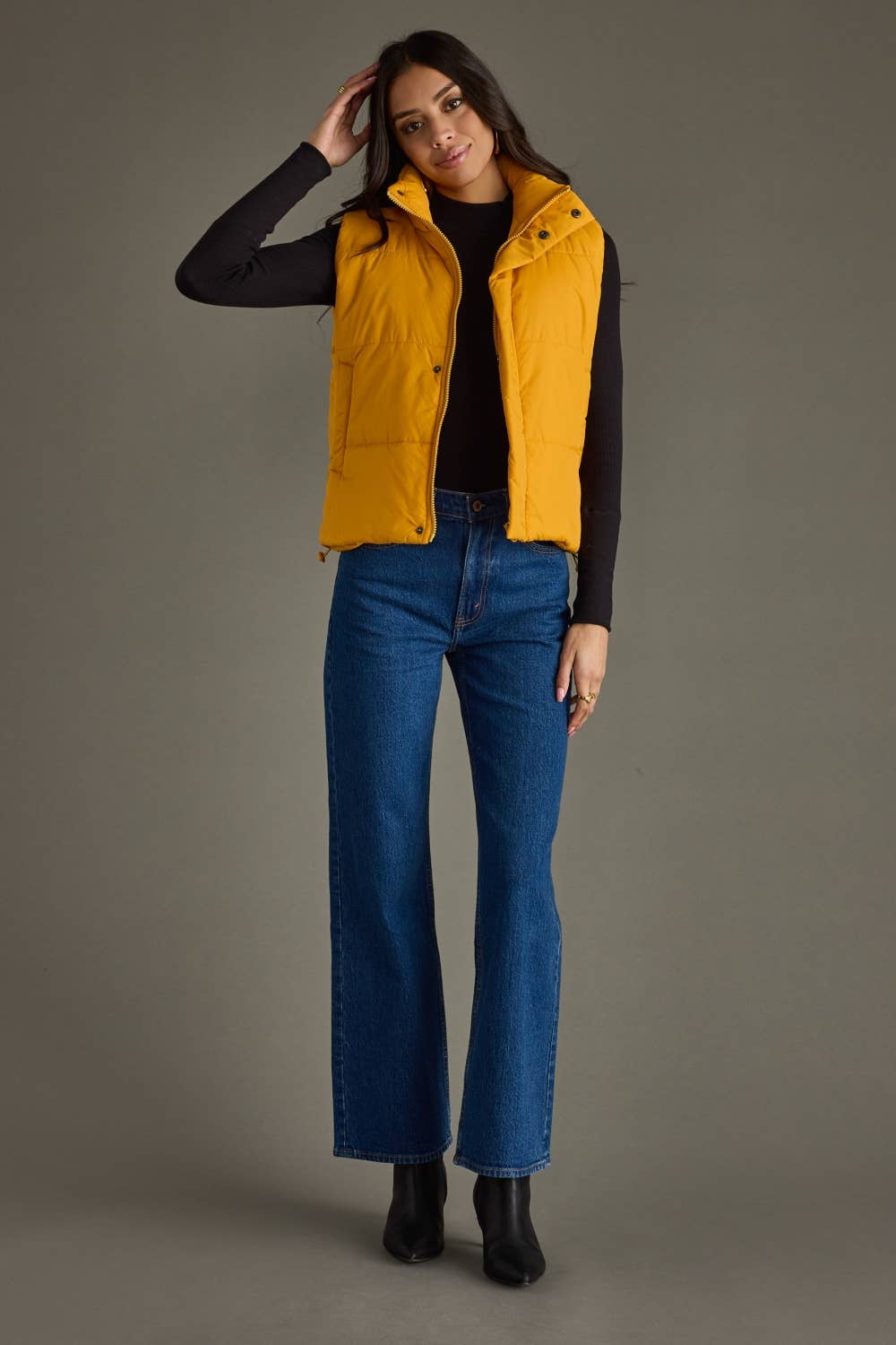 Mustard Premium Filled Puffer Vest