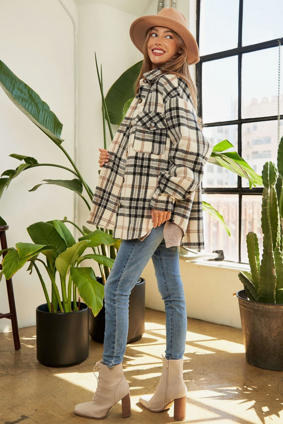 All the Neutrals Plaid Shacket