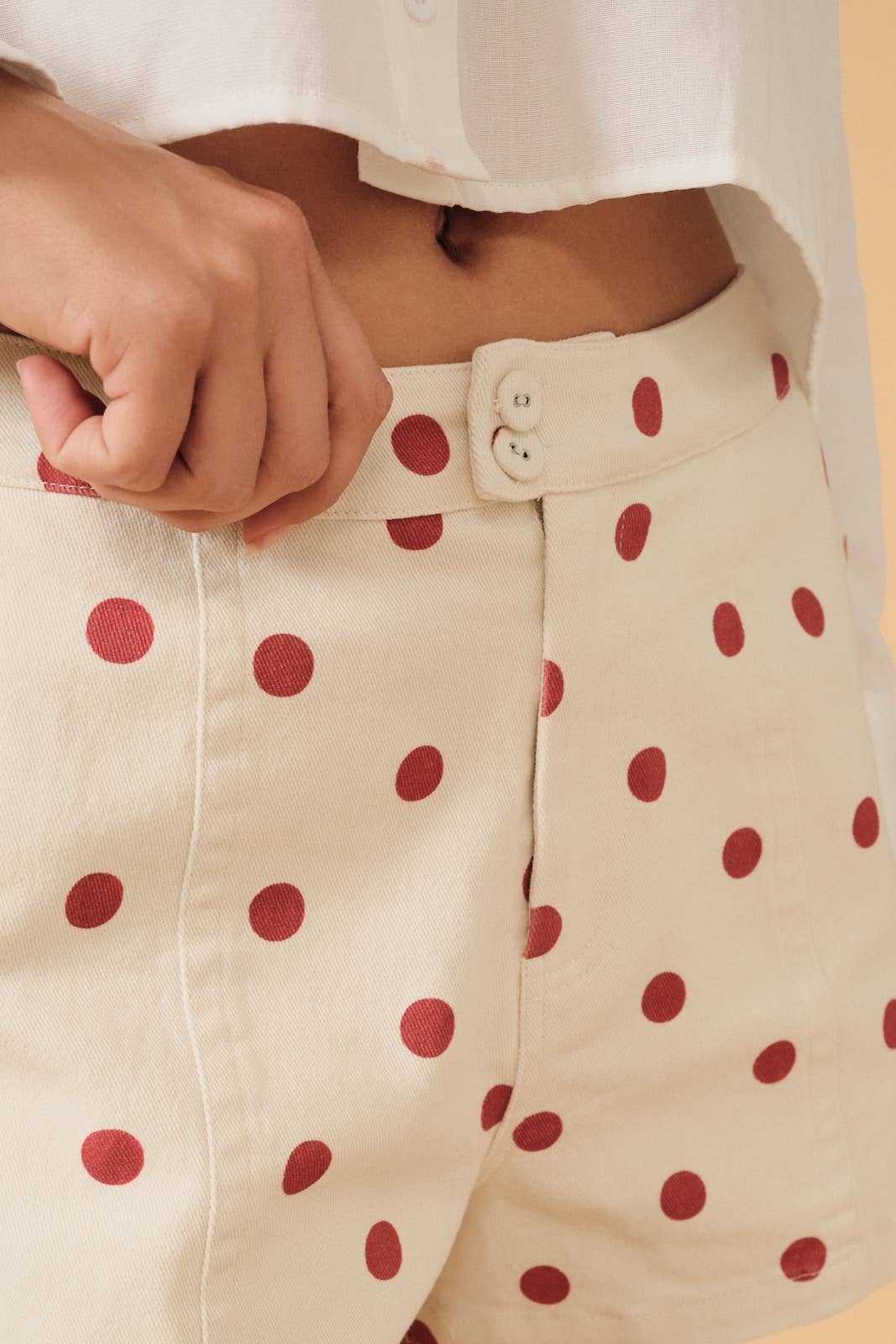Red Polka Dot Denim Shorts - Jade Creek Boutique