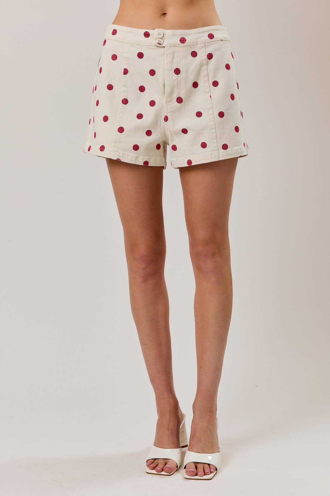 Red Polka Dot Denim Shorts - Jade Creek Boutique