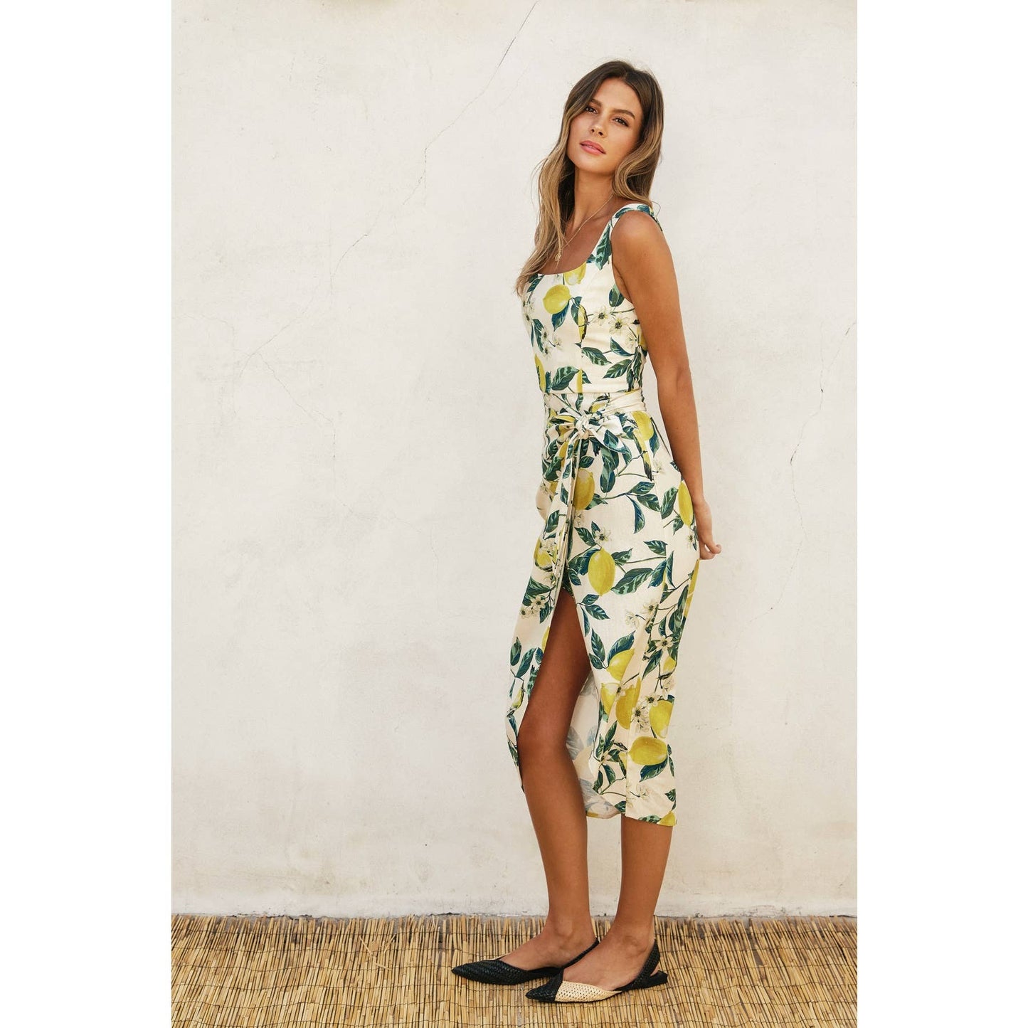 Vintage Lemonade Tulip Hem Wrap Dress