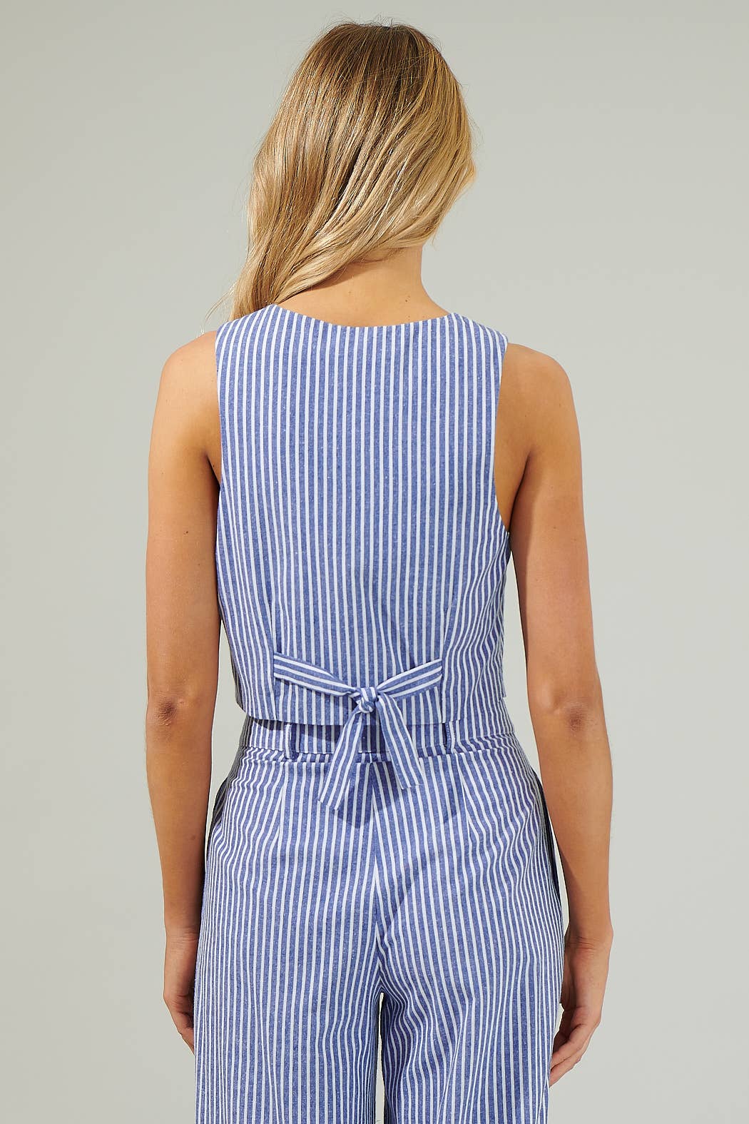 Sandy Striped Chelsea Button Up Vest