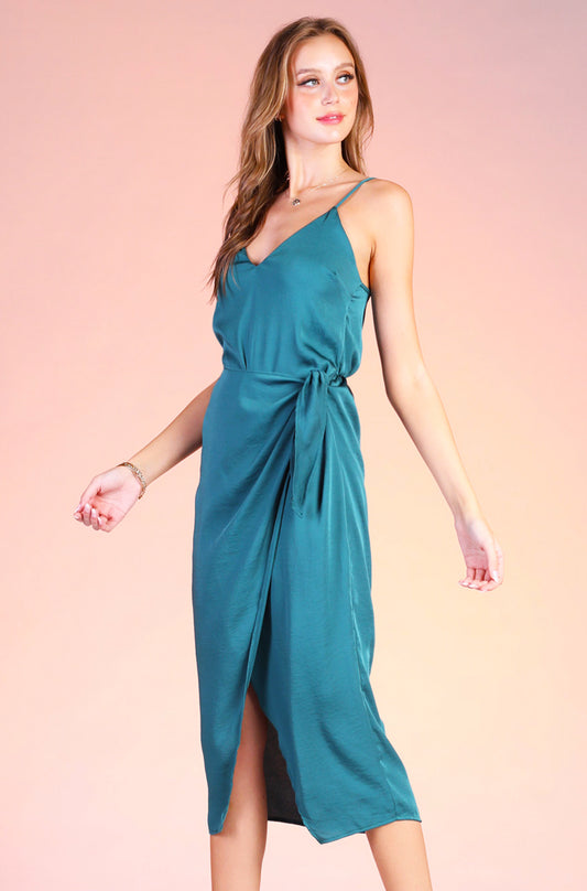 Seas of Green Satin Dress