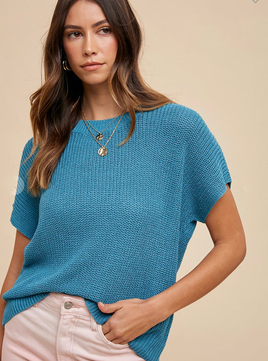 Teal Knit Top