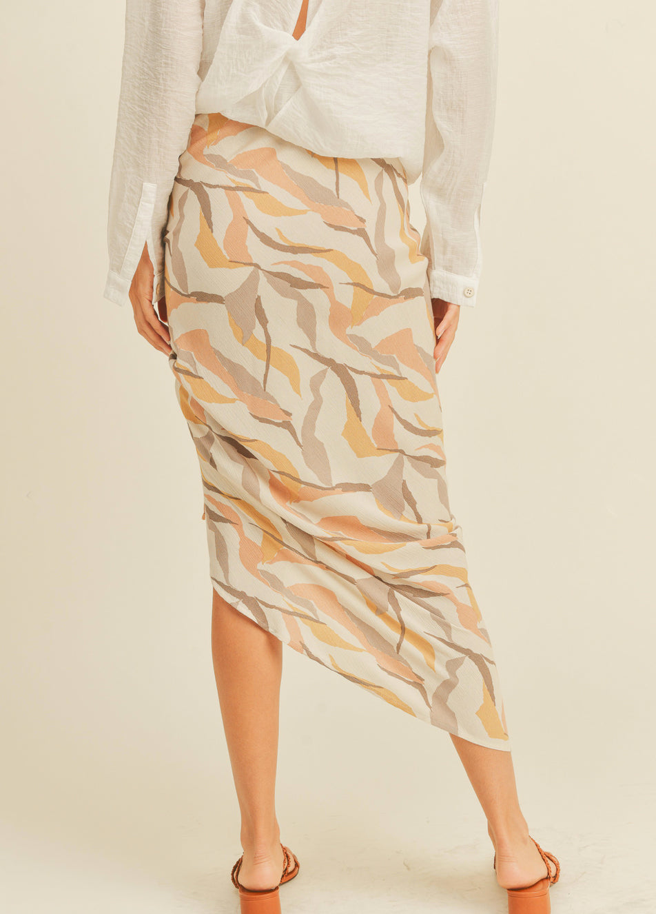 Island Foliage Ruched Skirt - RESORT COLLECTION