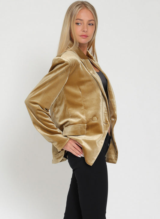 Velvet Gold Boyfriend Blazer