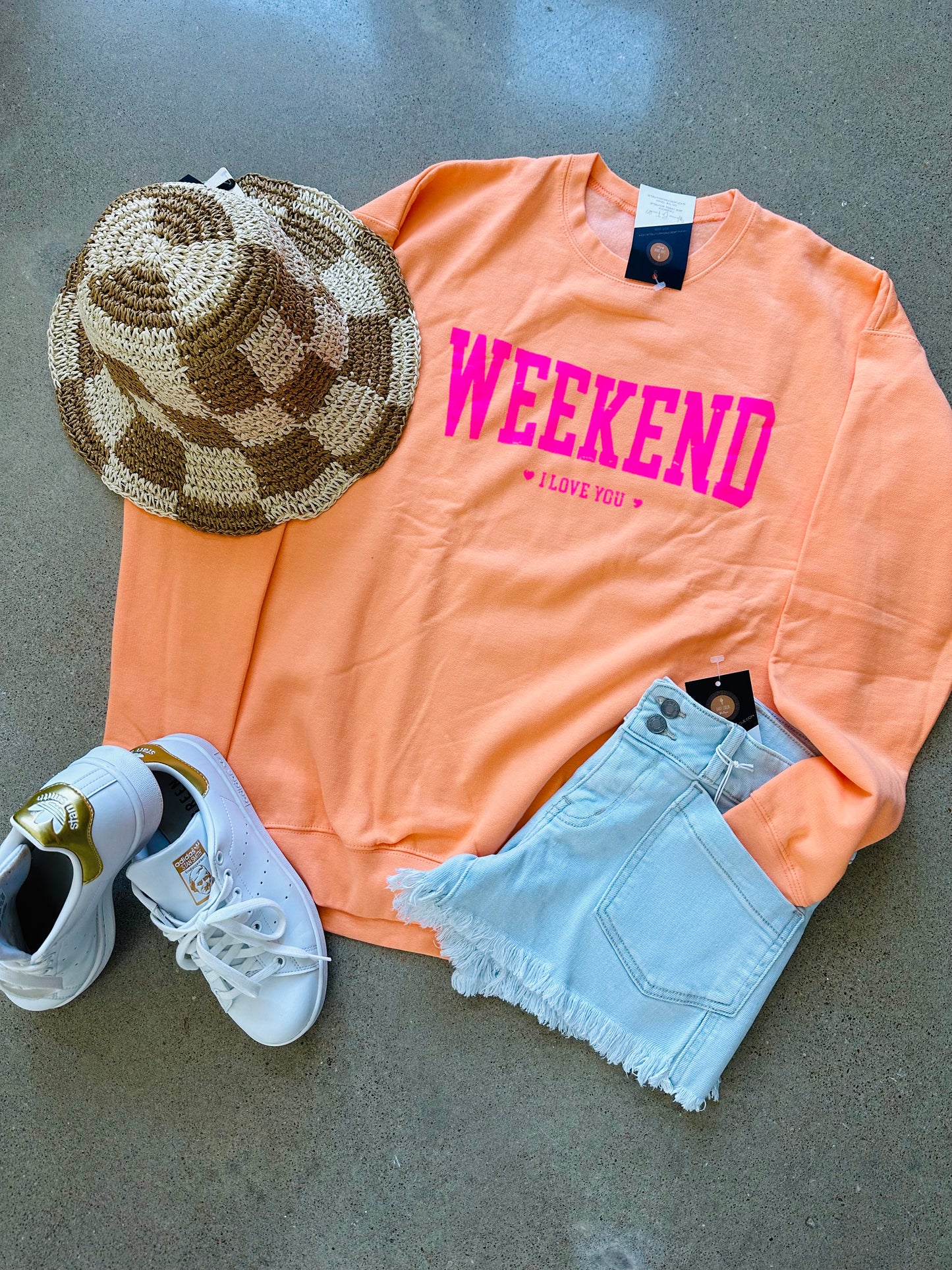 Neon WEEKEND I LOVE YOU Pullover - Jade Creek Boutique