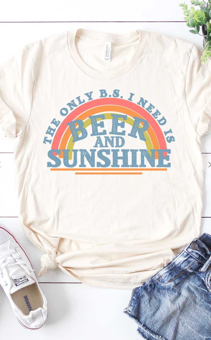 Beer and Sunshine Graphic Tee - Jade Creek Boutique