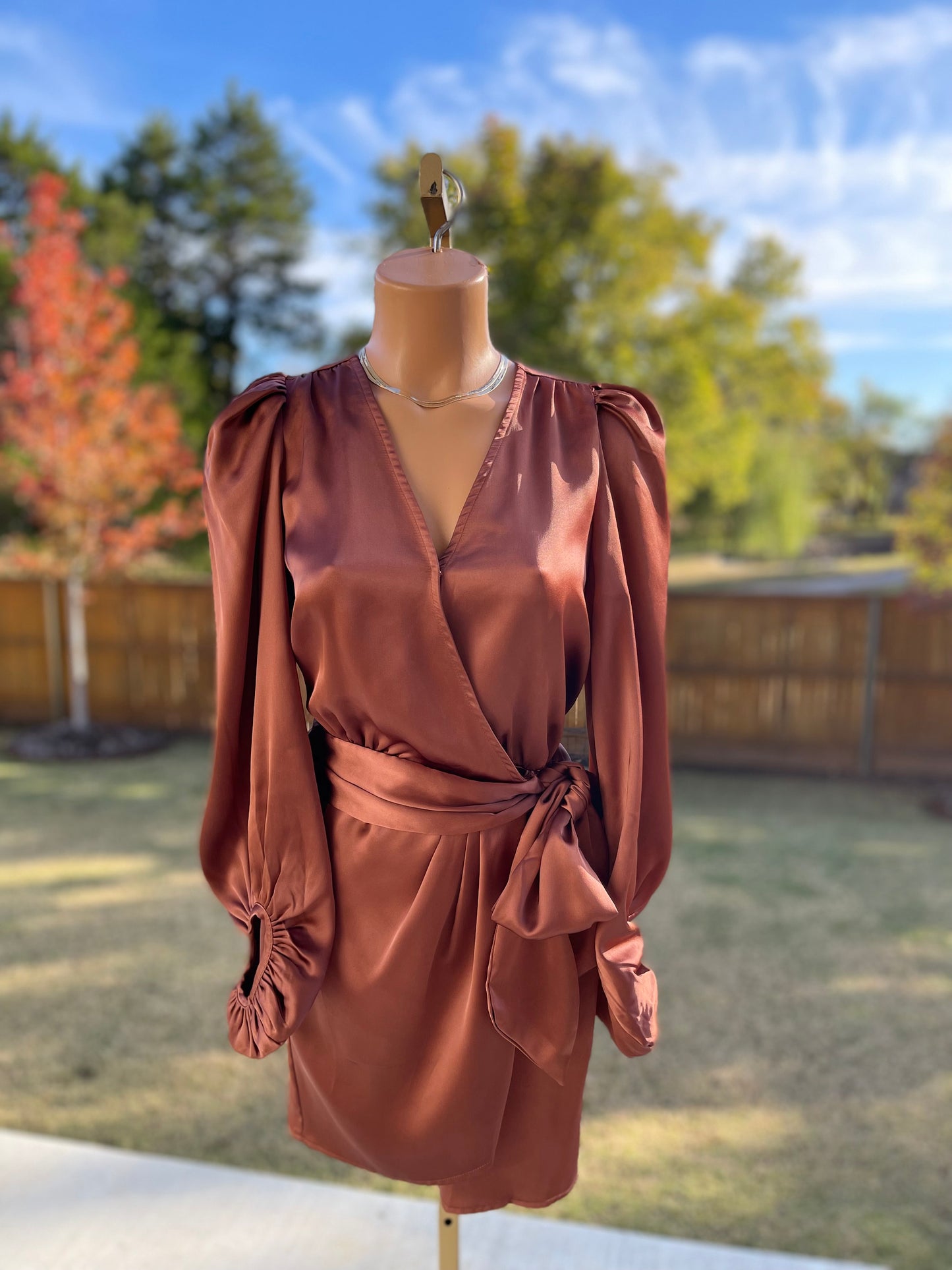 Bronze Side Sash Dress