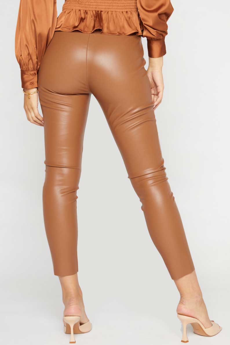 Camel Faux Leather Pants - Jade Creek Boutique