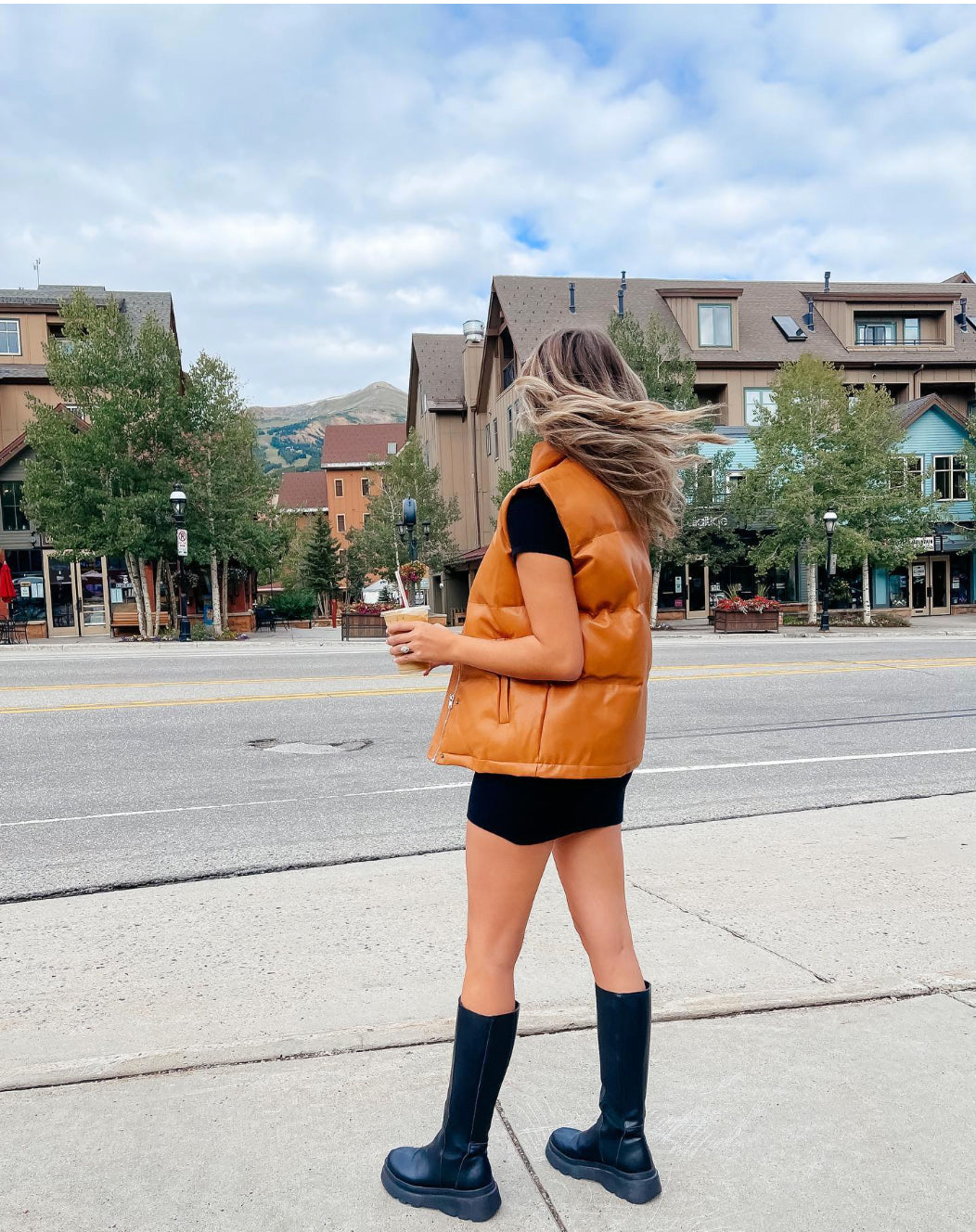 RESTOCKED!! Caramel Vegan Leather Puffer