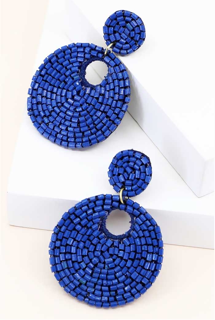 Beaded Circular Earrings, Two Colors - Jade Creek Boutique
