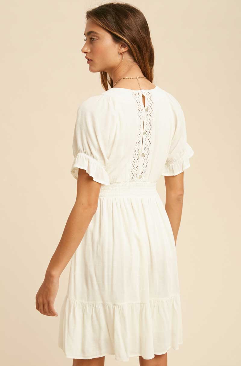 Creme Boho Sweetheart Dress - Jade Creek Boutique