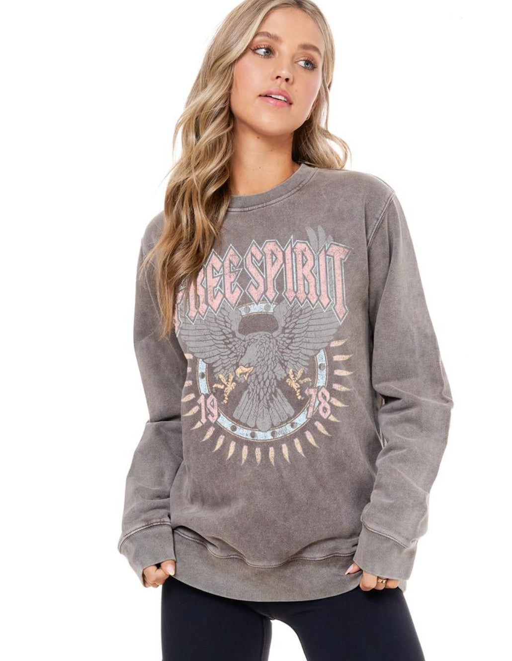 Mineral Wash FREE SPIRIT Sweatshirt - Jade Creek Boutique