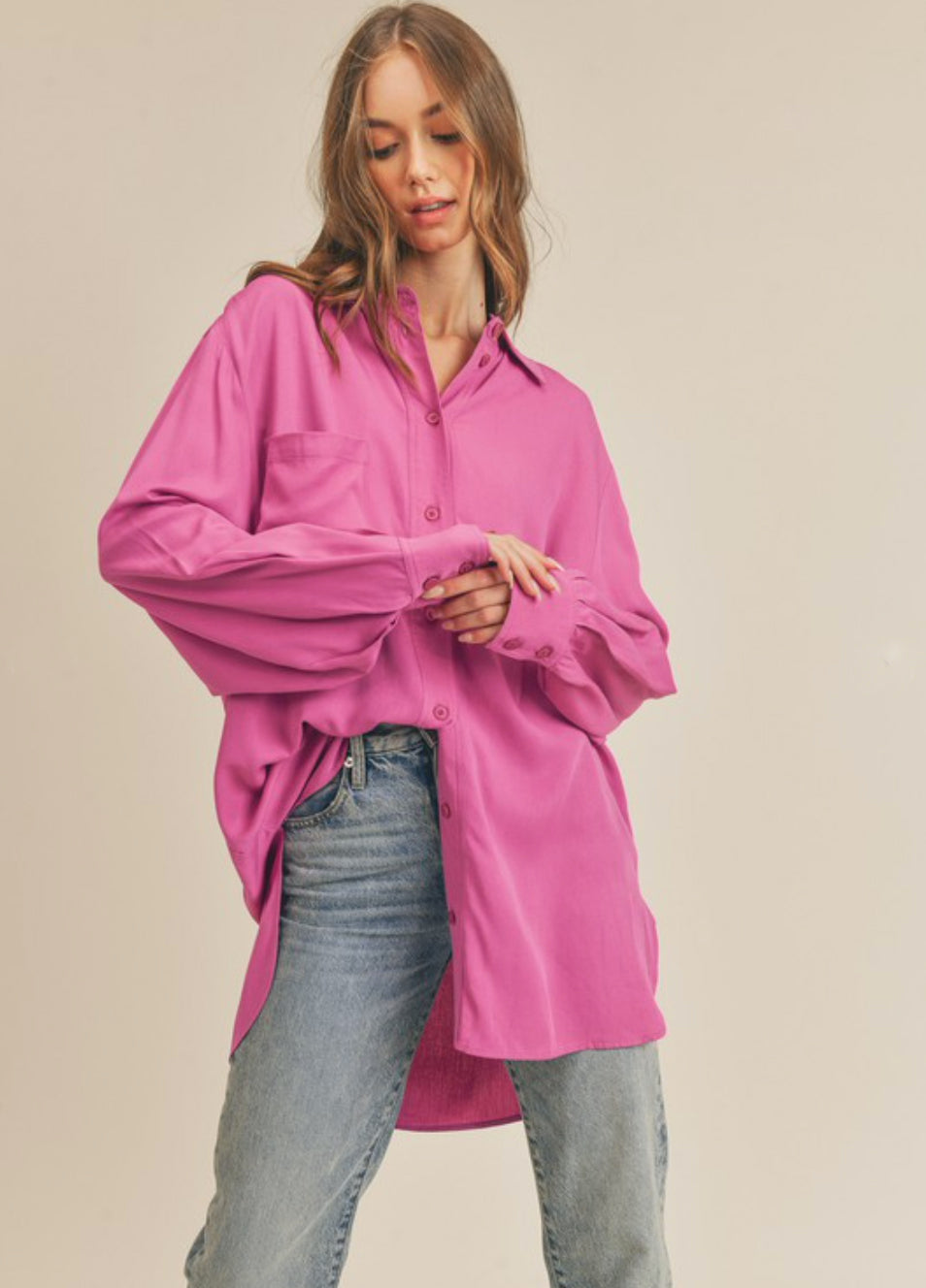 Wild Orchid Tunic Button Up - Jade Creek Boutique