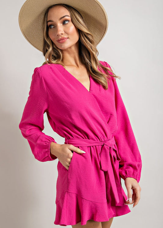 Hot Pink Frilly Romper - Jade Creek Boutique