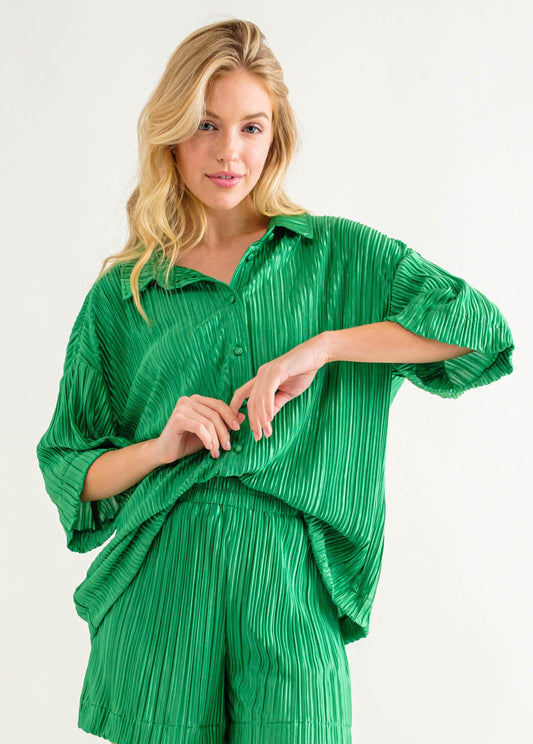 Green Pleated Lounge Set