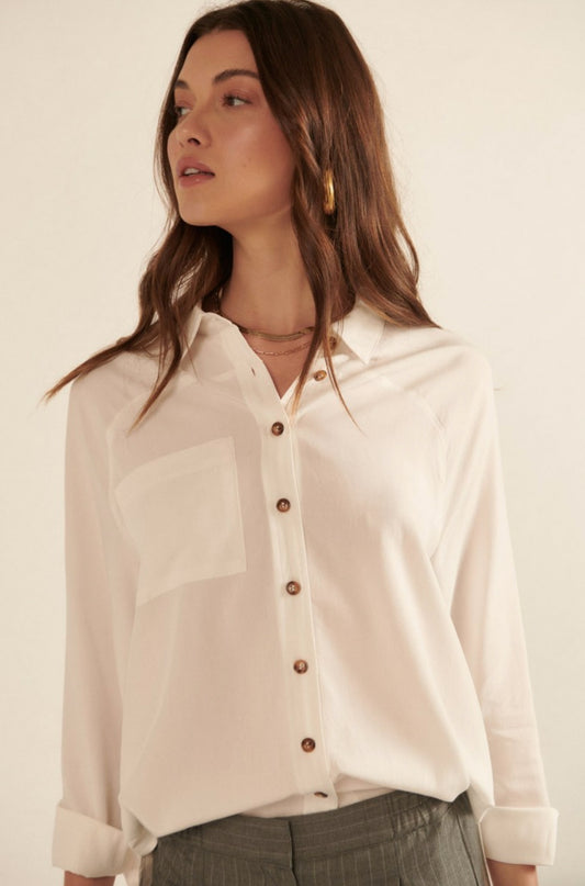 Solid Button Up, Two Colors - Jade Creek Boutique