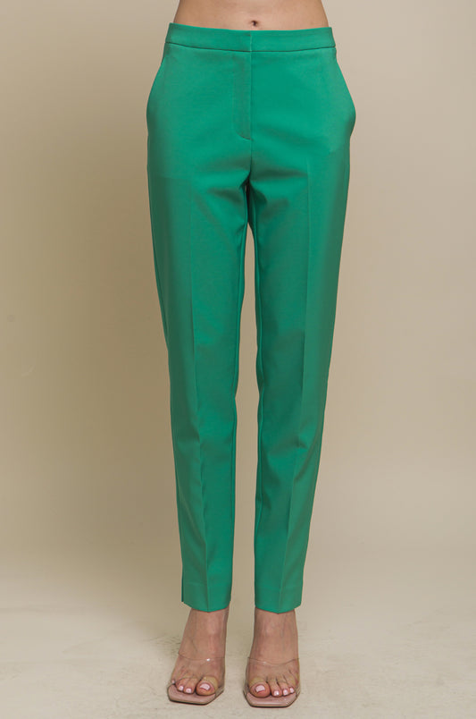 Apple Green Tailored Pants - Jade Creek Boutique