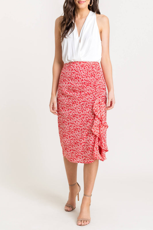 Side Split Floral Ruffle Skirt - RESORT COLLECTION - Jade Creek Boutique