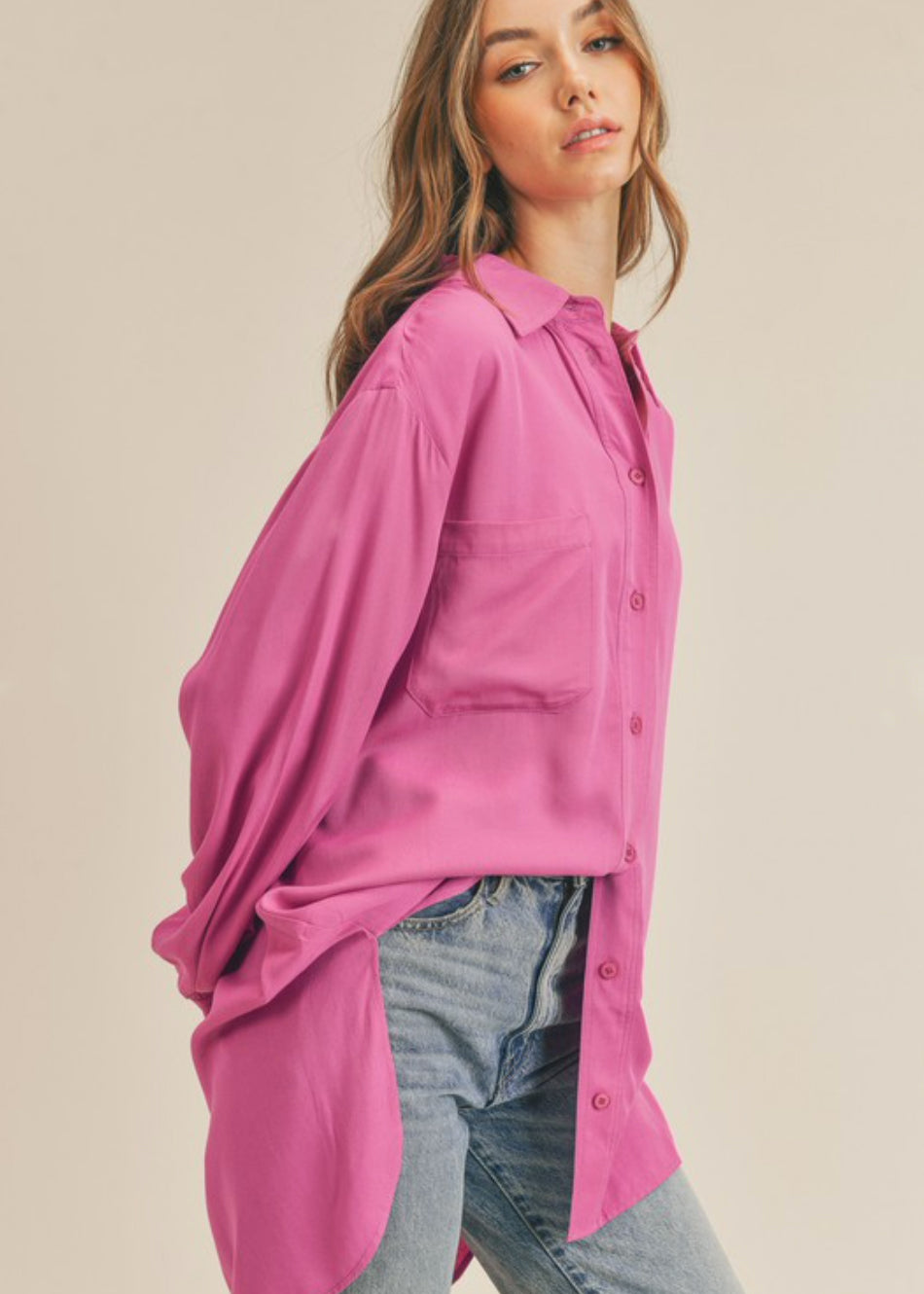 Wild Orchid Tunic Button Up - Jade Creek Boutique