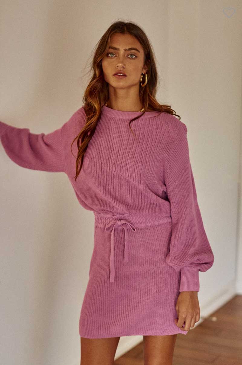 Parisian Pink Puff Sleeve Dress - Jade Creek Boutique
