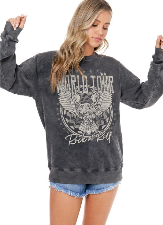 Mineral Wash WORLD TOUR Sweatshirt - Jade Creek Boutique