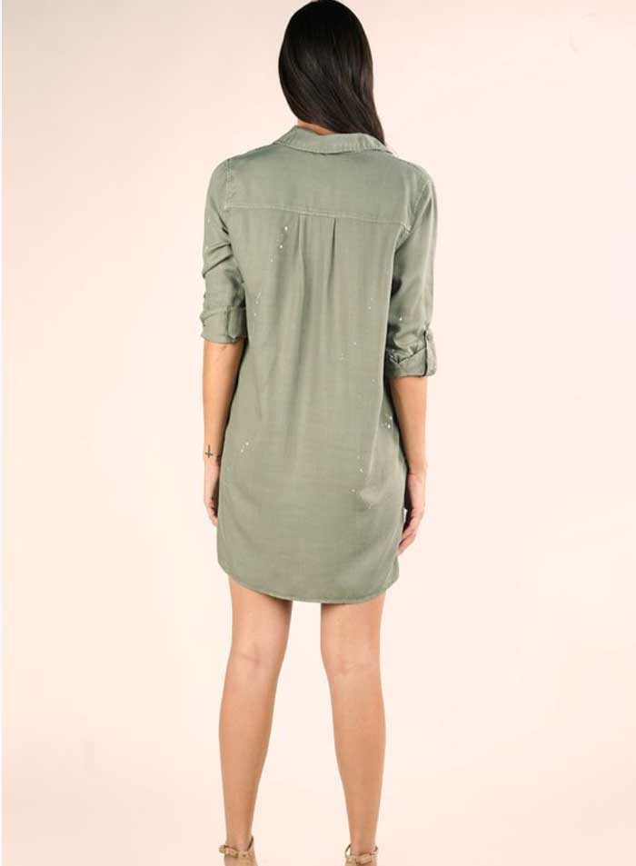 Olive Denim Tencel Shirtdress - Jade Creek Boutique