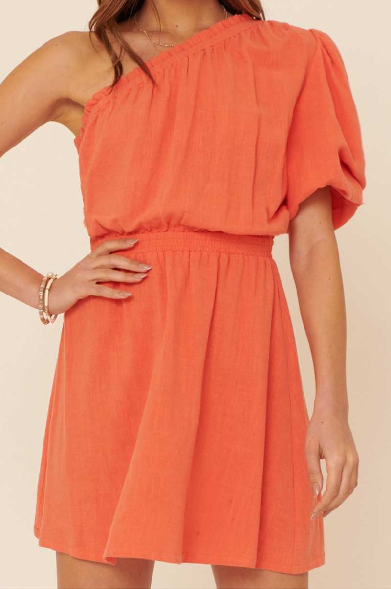Vivid Blaze One Shoulder Dress - Jade Creek Boutique