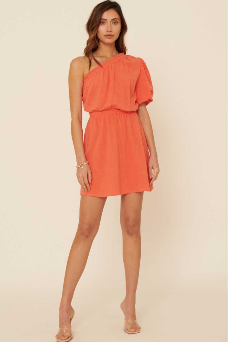 Vivid Blaze One Shoulder Dress - Jade Creek Boutique
