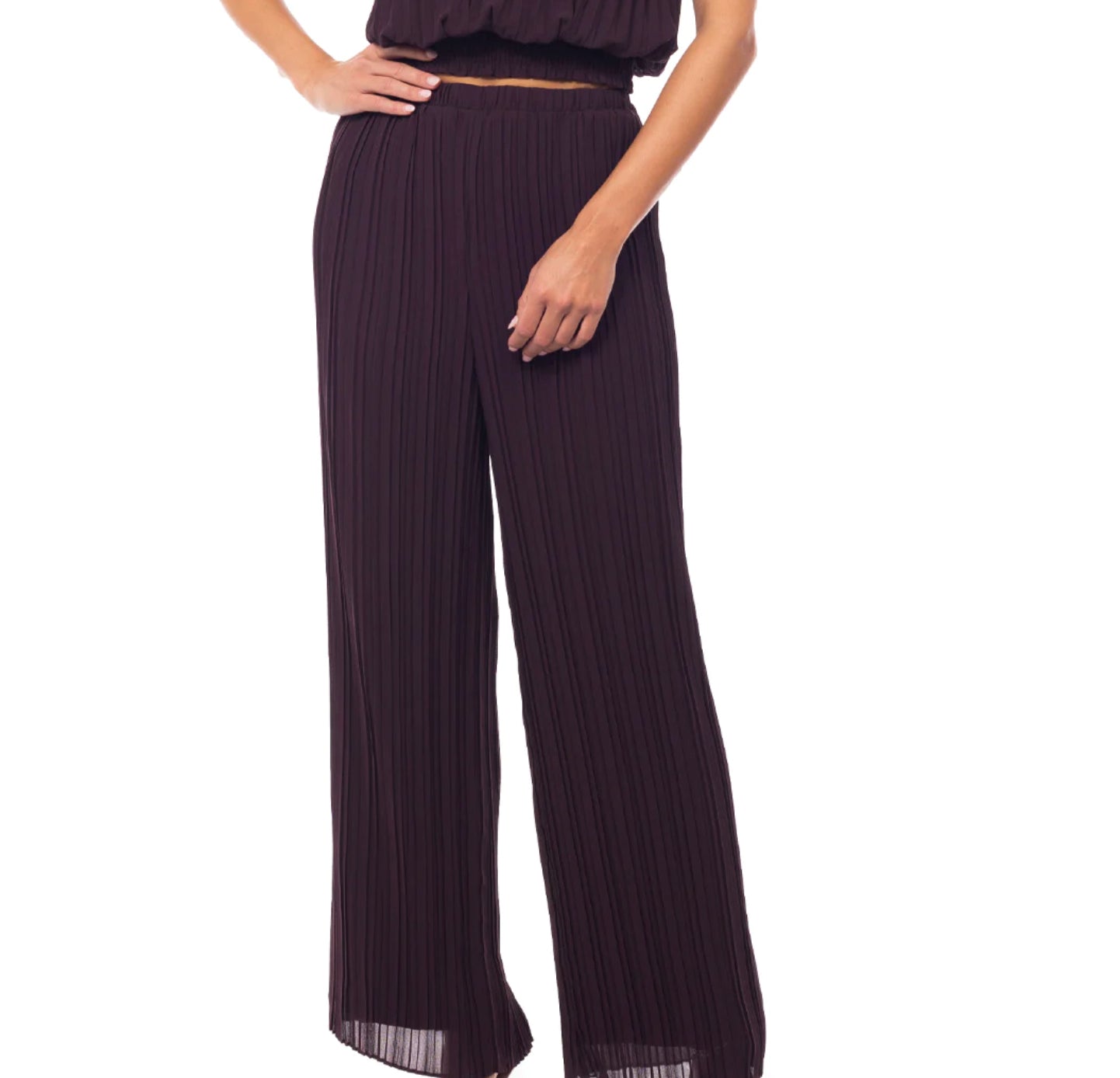 Sangria Pleated Pants - Jade Creek Boutique