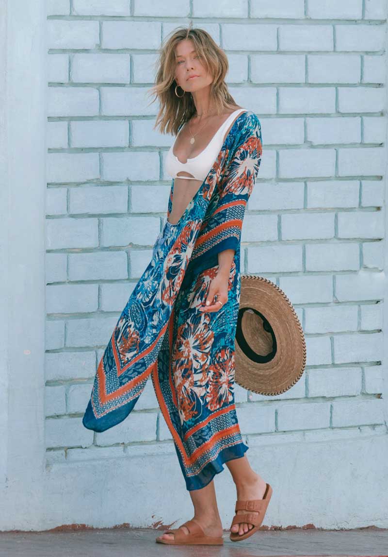 Teal Spice Boho Kimono - Jade Creek Boutique