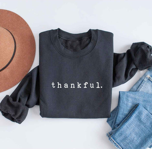 Charcoal THANKFUL Sweatshirt - Jade Creek Boutique